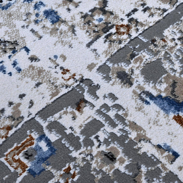 Light Grey Floral Turkish Rug 7x10 ft