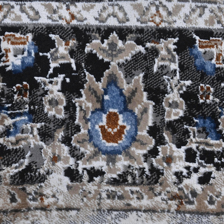 Light Grey Floral Turkish Rug 7x10 ft