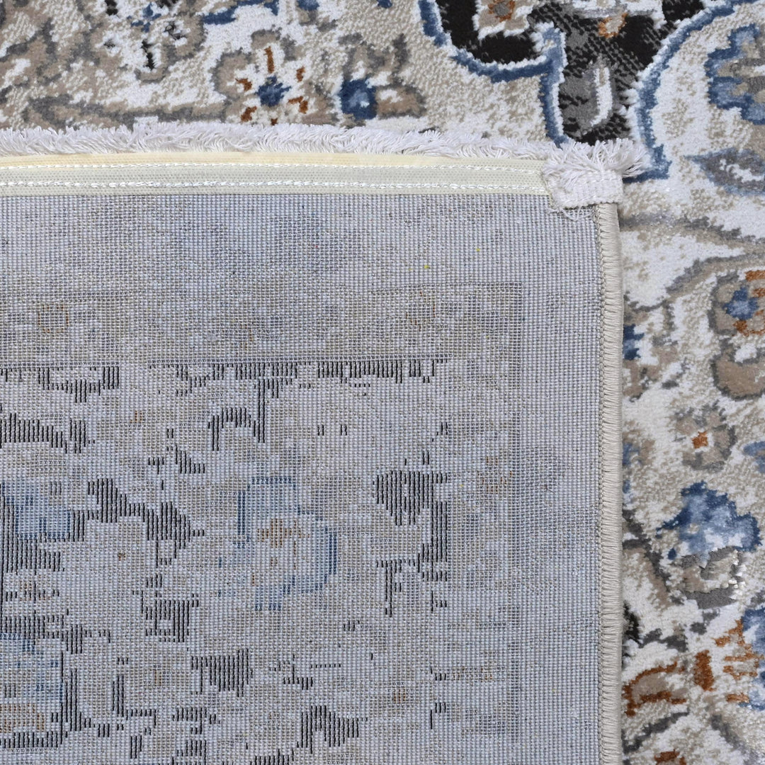 Light Grey Floral Turkish Rug 7x10 ft