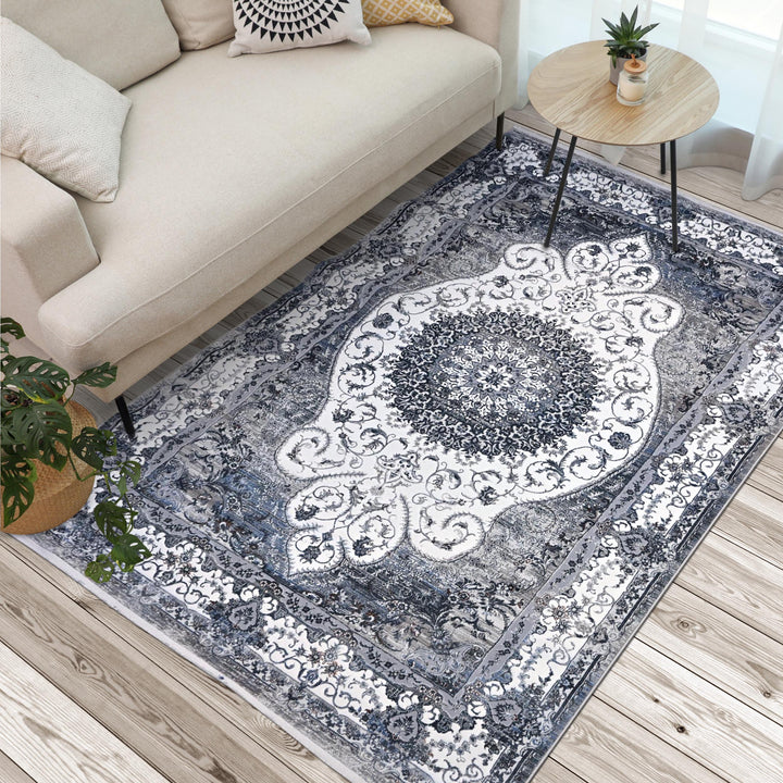 Cream & Ivory Vintage Turkish Rug 7x10 ft