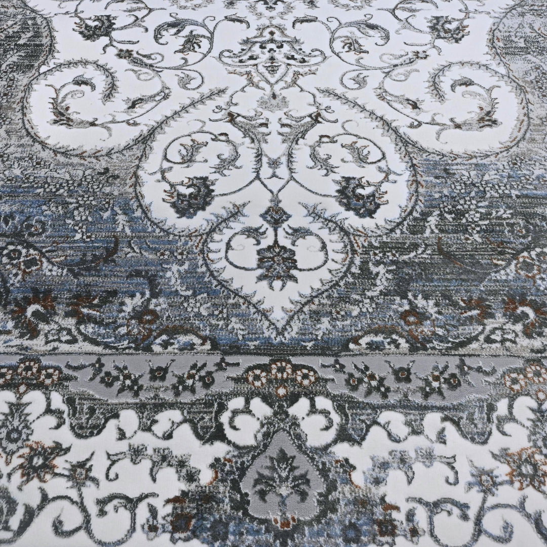 Cream & Ivory Vintage Turkish Rug 7x10 ft