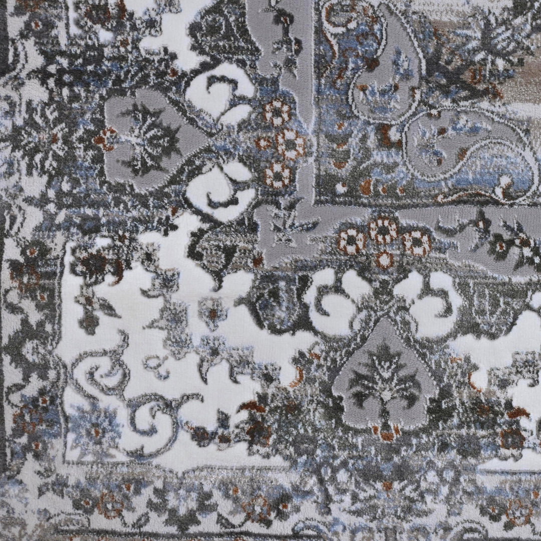 Cream & Ivory Vintage Turkish Rug 7x10 ft