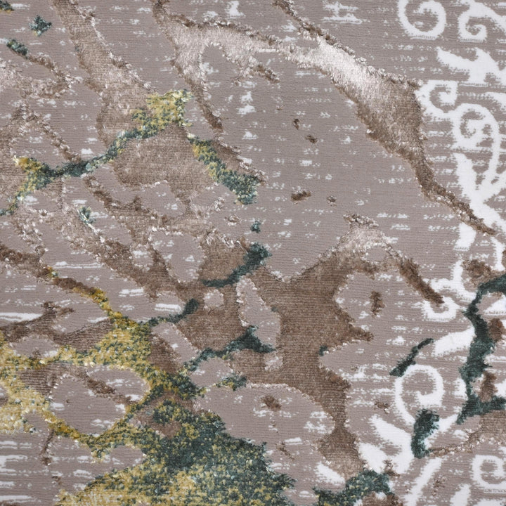 Grey & Beige Floral Turkish Rug 7x10 ft