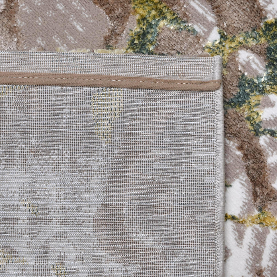 Grey & Beige Floral Turkish Rug 7x10 ft