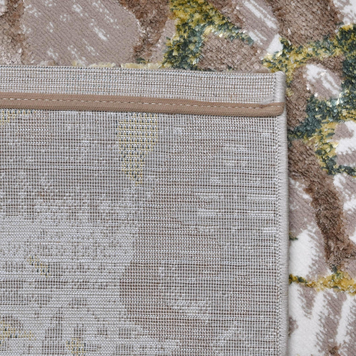 Grey & Beige Floral Turkish Rug 7x10 ft