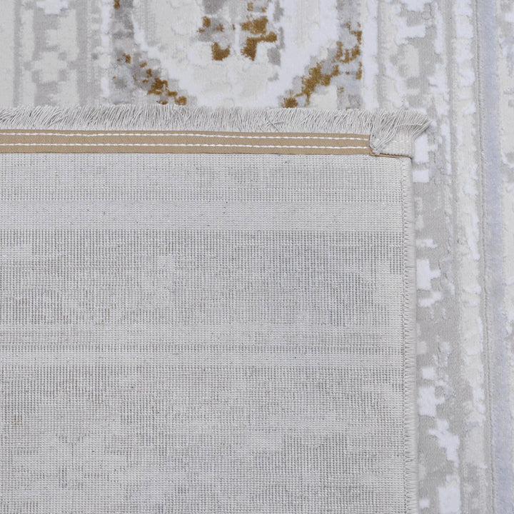 Cream & Grey Strips Turkish Rug 7x10 ft