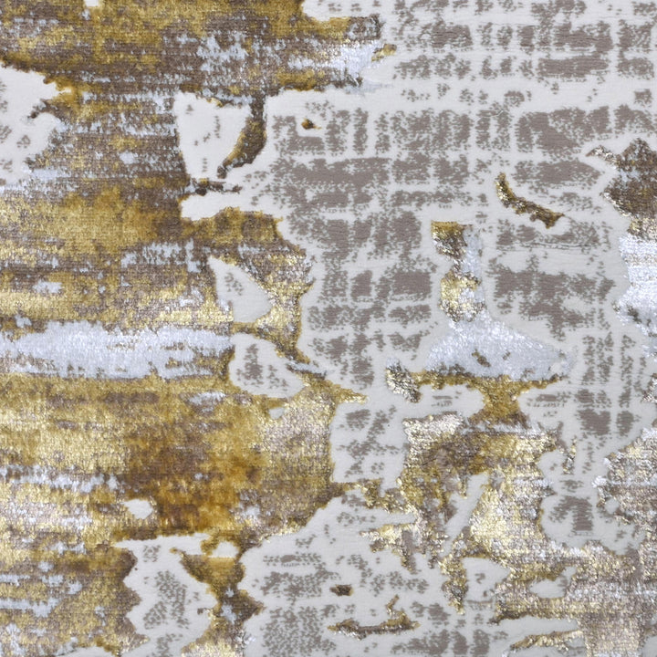 Cream & Olive Abstract Turkish Rug 7x10 ft