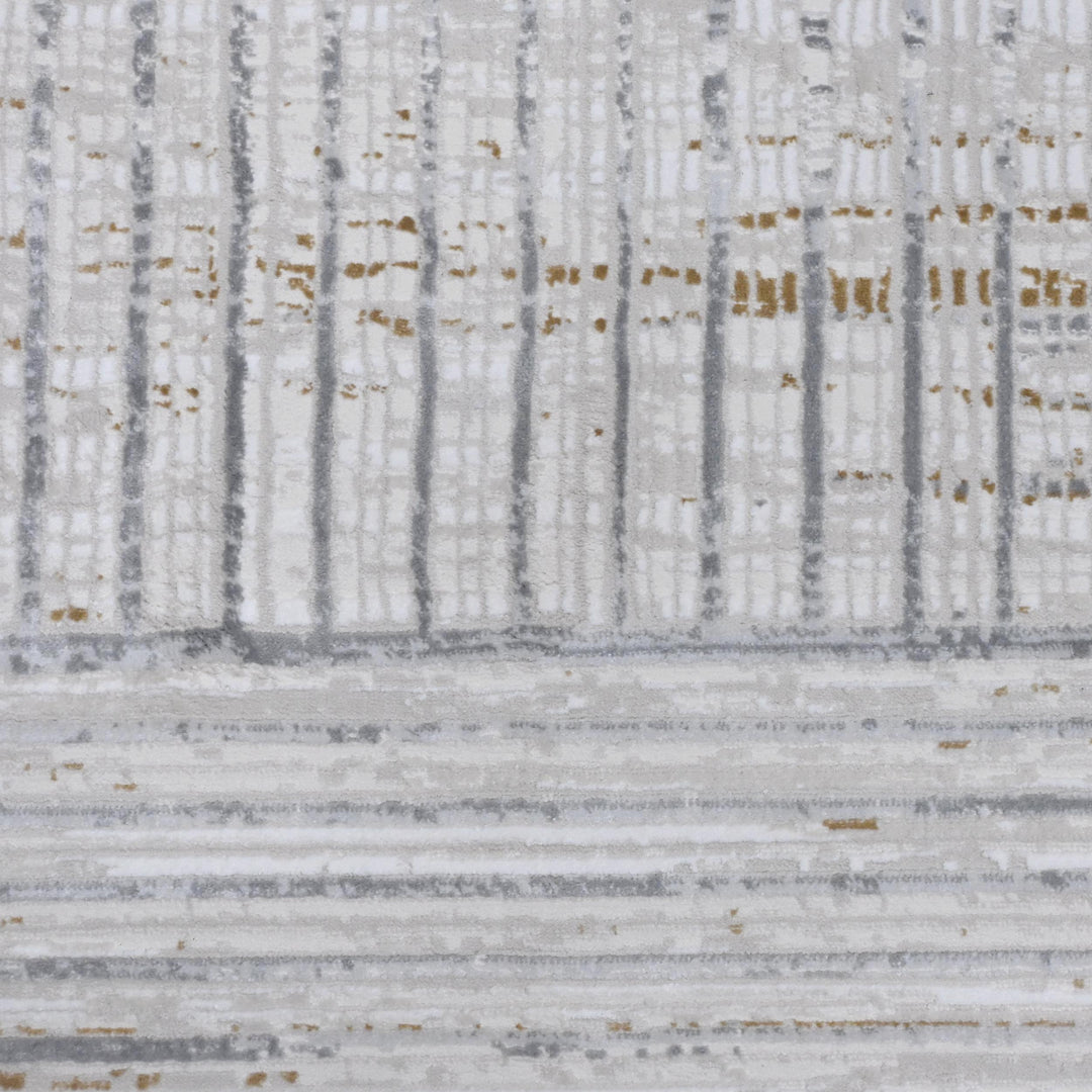 Cream & Grey Abstract Turkish Rug 7x10 ft