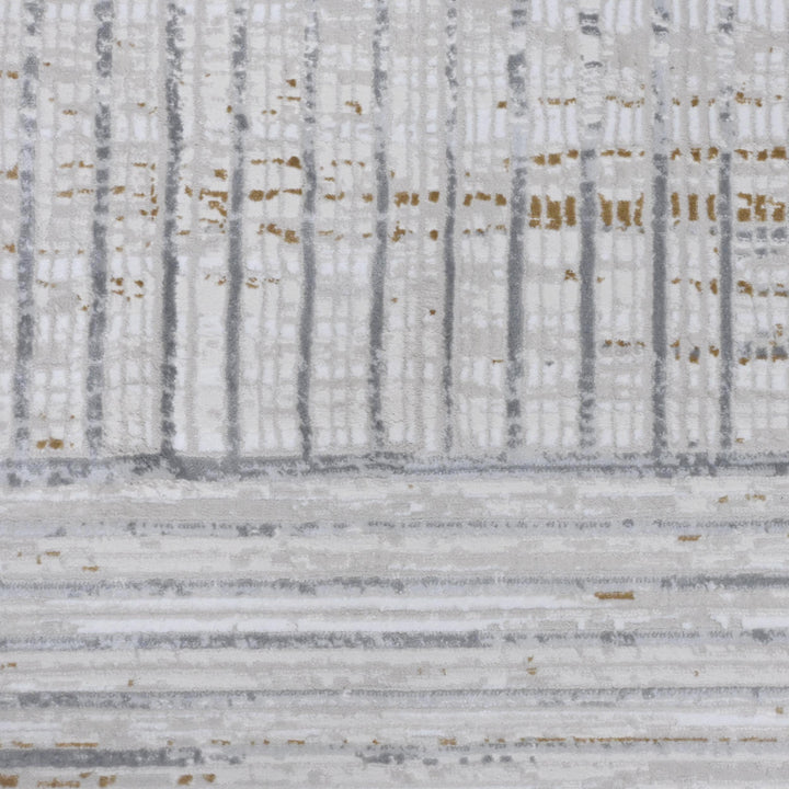 Cream & Grey Abstract Turkish Rug 7x10 ft