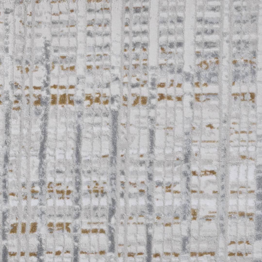 Cream & Grey Abstract Turkish Rug 7x10 ft