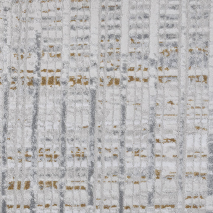 Cream & Grey Abstract Turkish Rug 7x10 ft