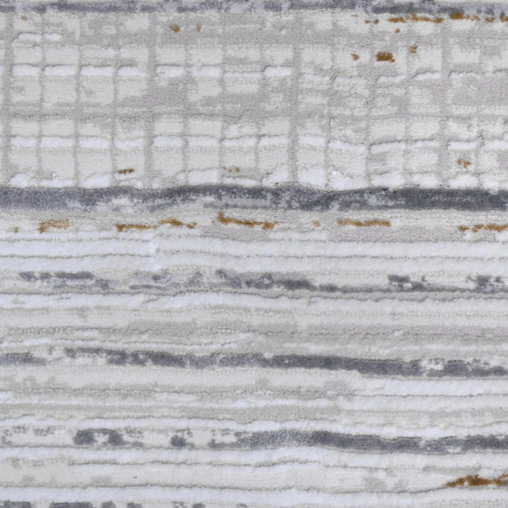 Cream & Grey Abstract Turkish Rug 7x10 ft