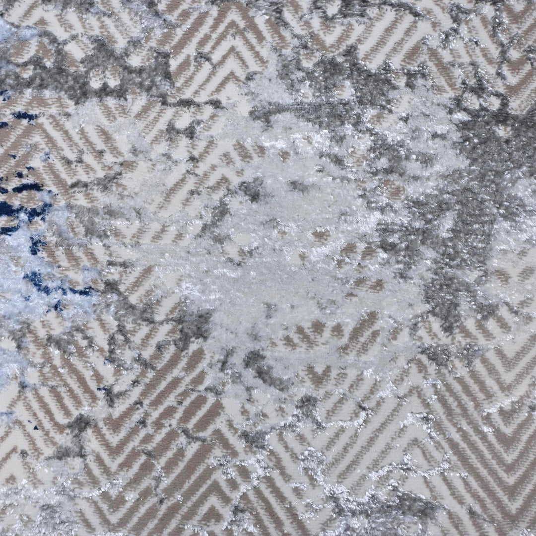 Blue & Grey Abstract Turkish Rug 7x10 ft