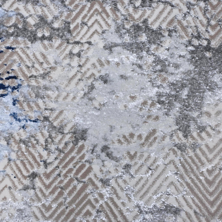 Blue & Grey Abstract Turkish Rug 7x10 ft