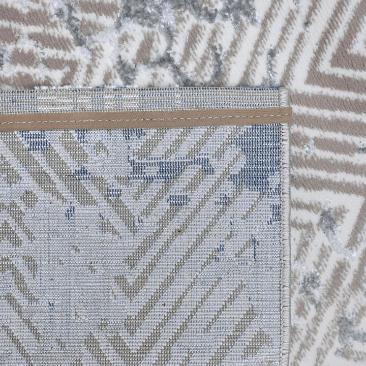 Blue & Grey Abstract Turkish Rug 7x10 ft