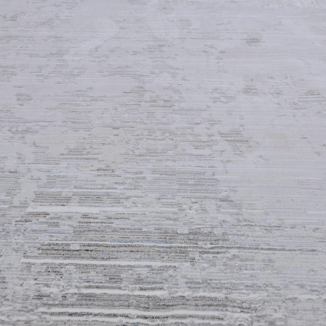 Silver & Grey Abstract Turkish Rug 7x10 ft