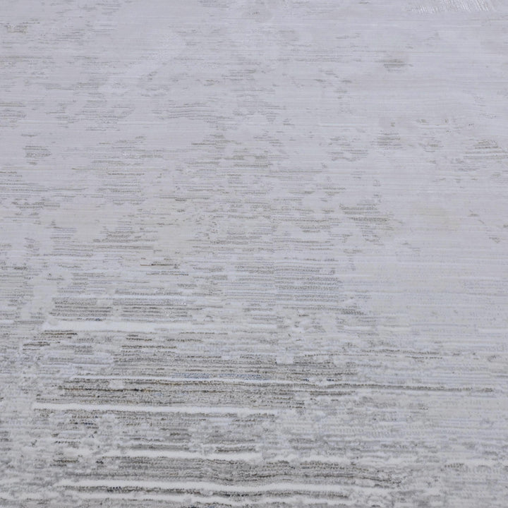 Silver & Grey Abstract Turkish Rug 7x10 ft