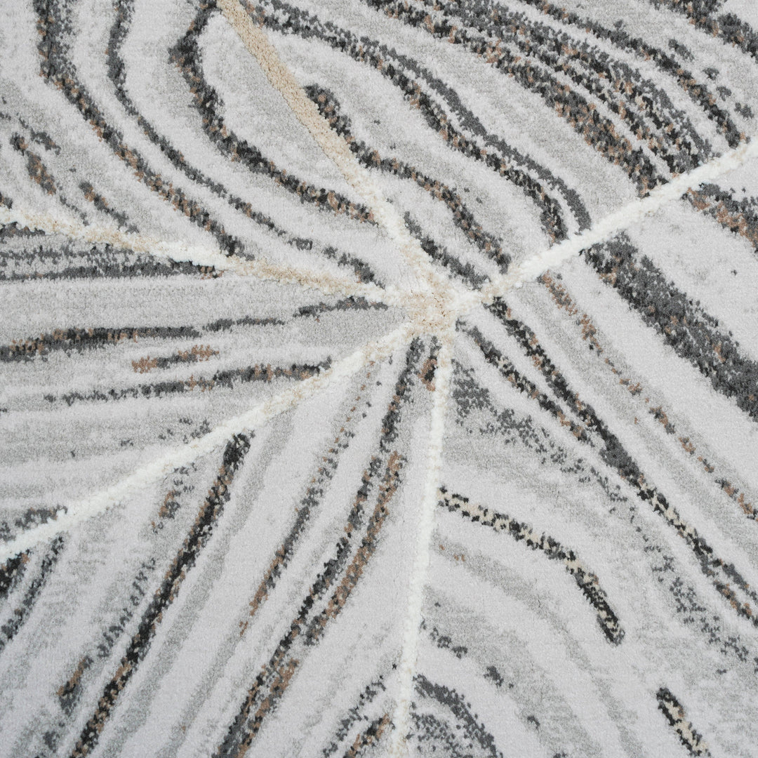 Grey Waves Turkish Rug 5x8 FT