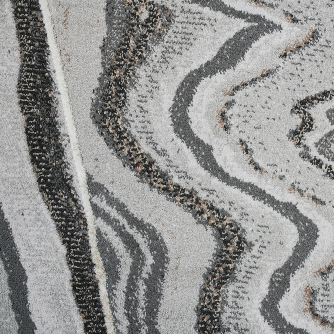 Grey Waves Turkish Rug 5x8 FT