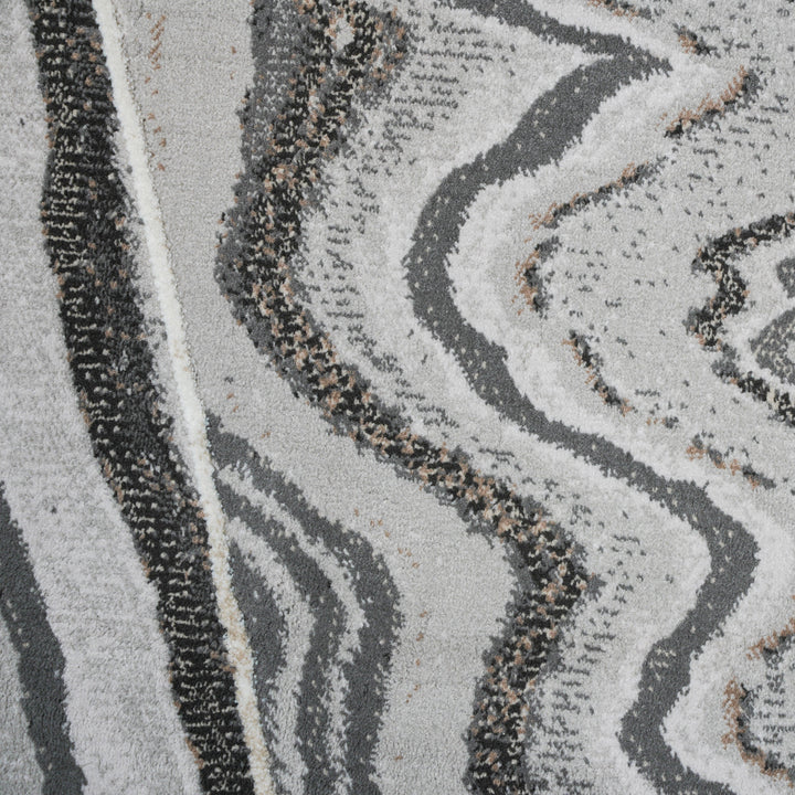 Grey Waves Turkish Rug 5x8 FT