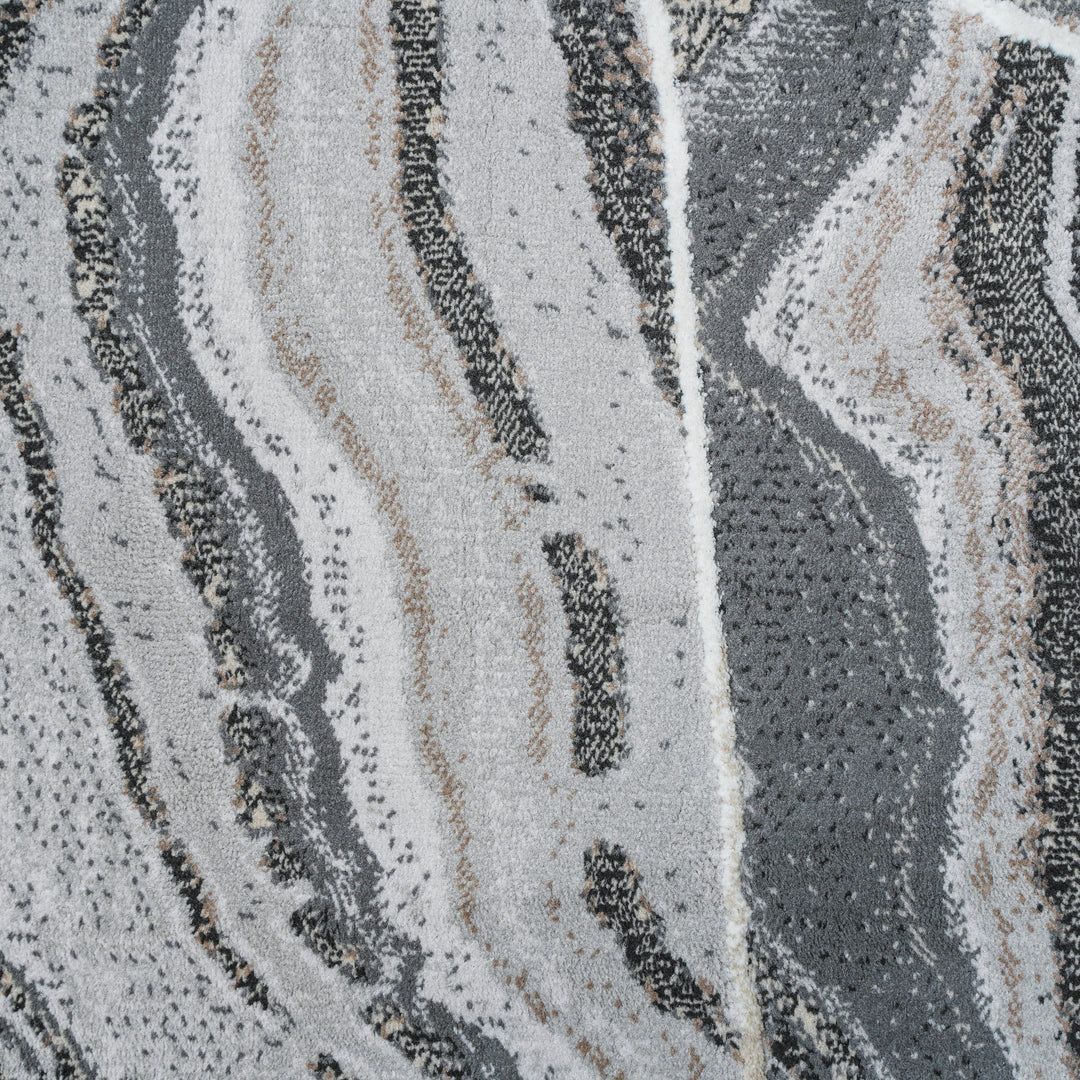 Grey Waves Turkish Rug 5x8 FT