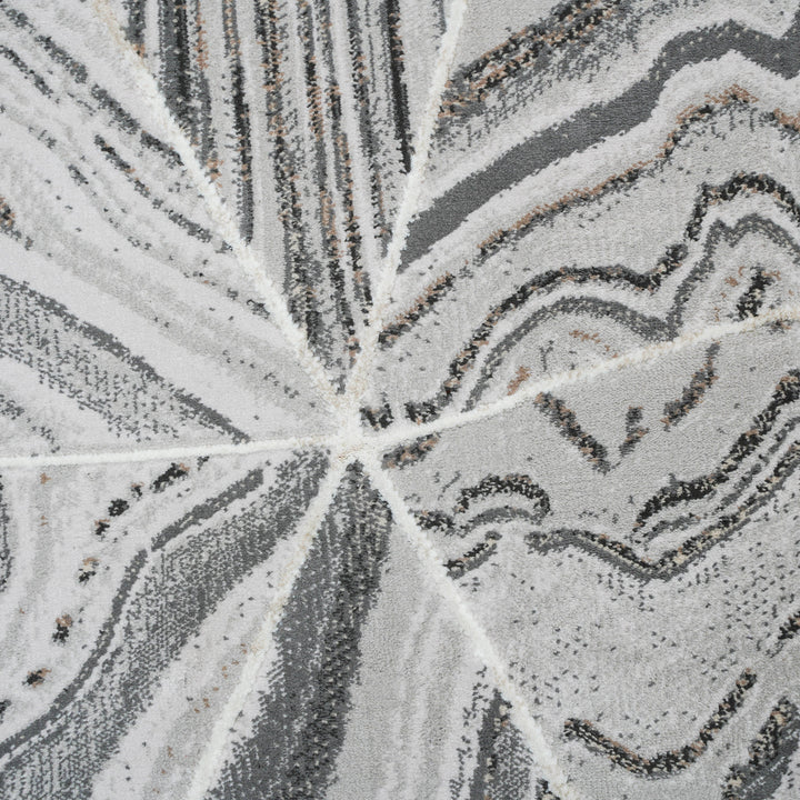 Grey Waves Turkish Rug 5x8 FT