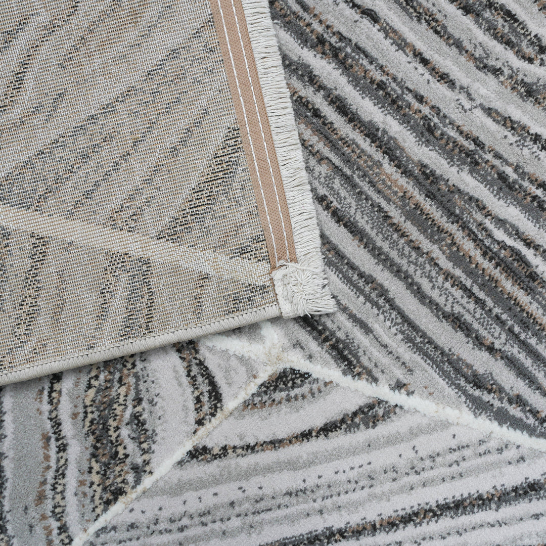 Grey Waves Turkish Rug 5x8 FT