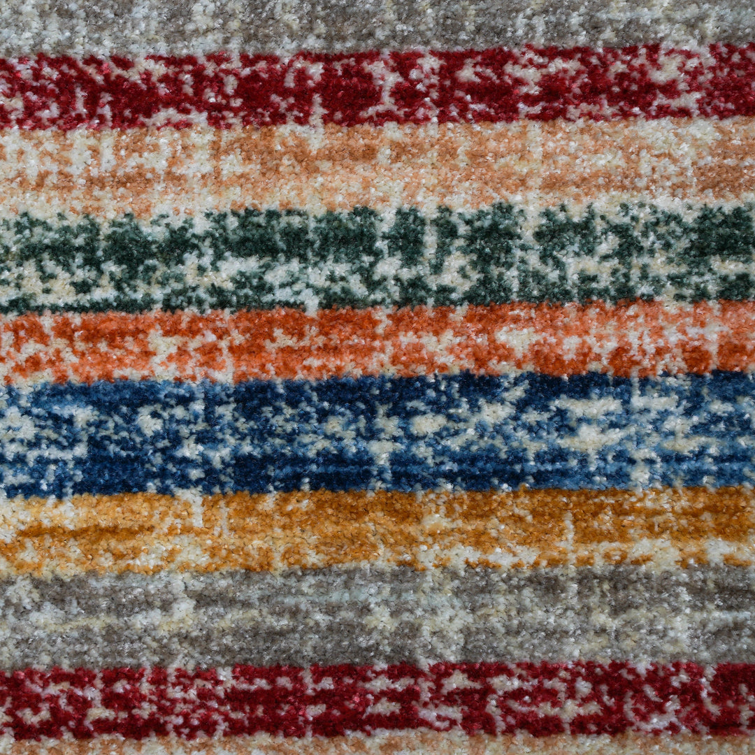Multi Strip Turkish Rug 4X6 Ft