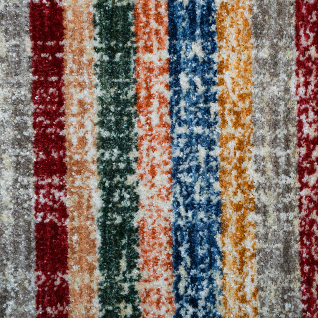 Multi Strip Turkish Rug 4X6 Ft