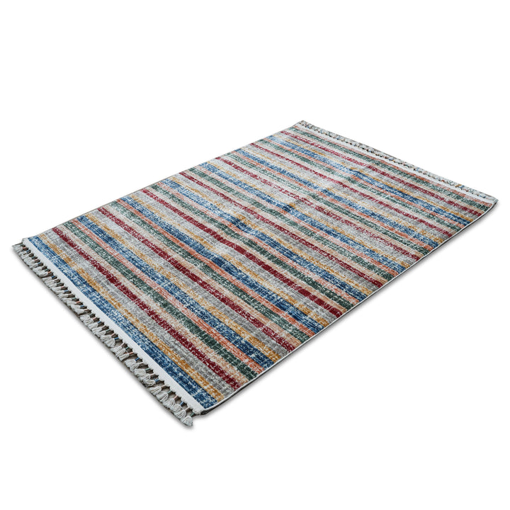 Multi Strip Turkish Rug 4X6 Ft