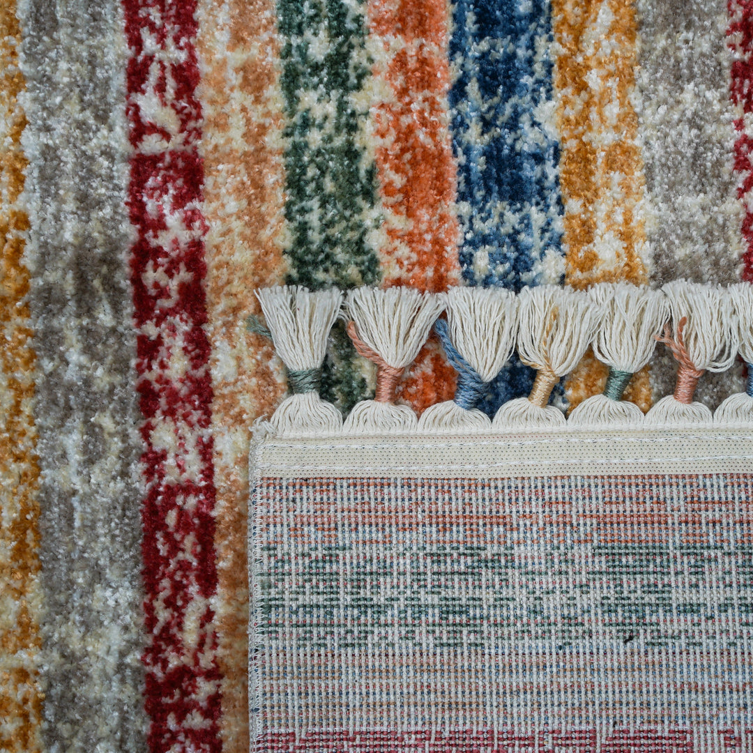 Multi Strip Turkish Rug 4X6 Ft