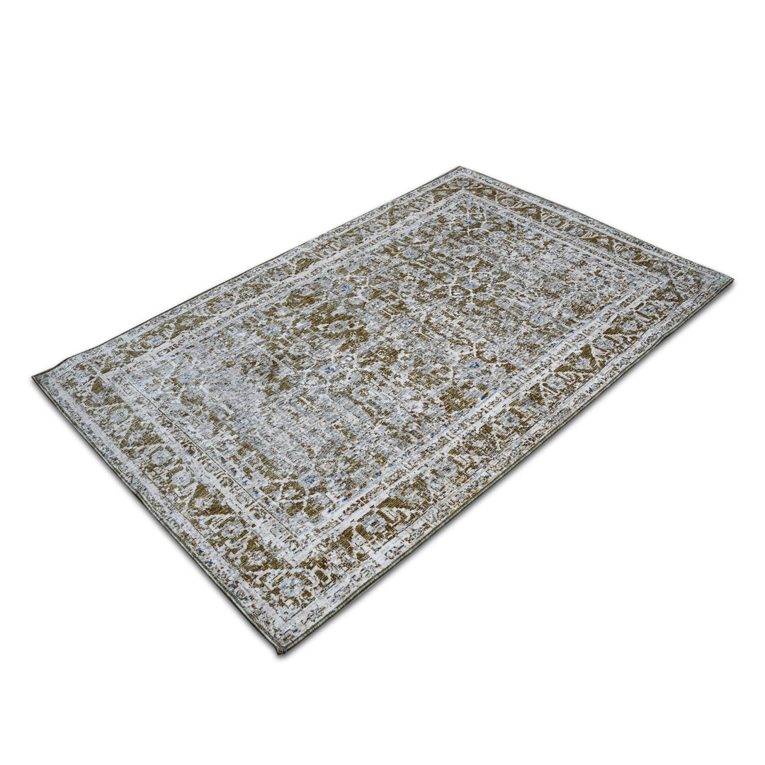 Olive Green Traditional Turkish Rug 4X6 Ft