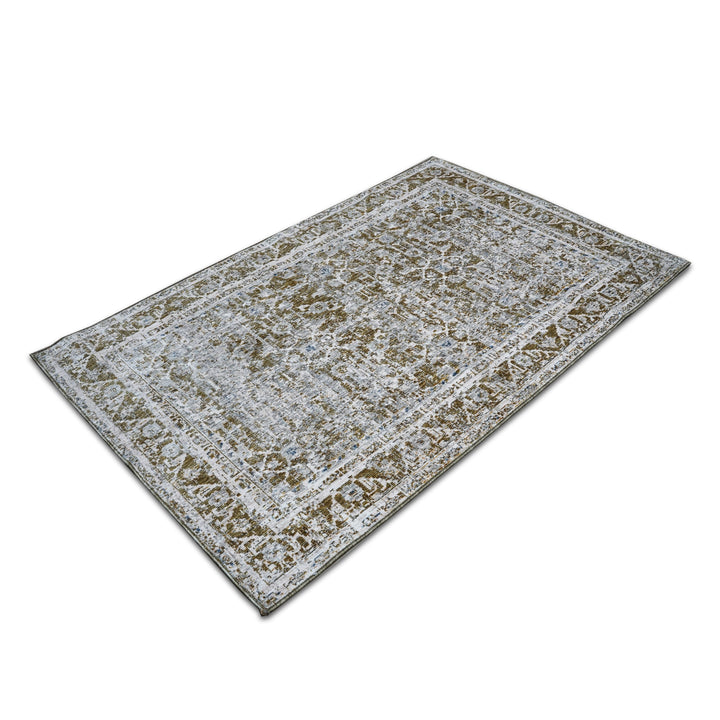 Olive Green Traditional Turkish Rug 4X6 Ft