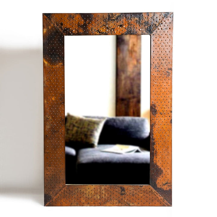 Hand Beaten Copper Mirror 12x16 CM
