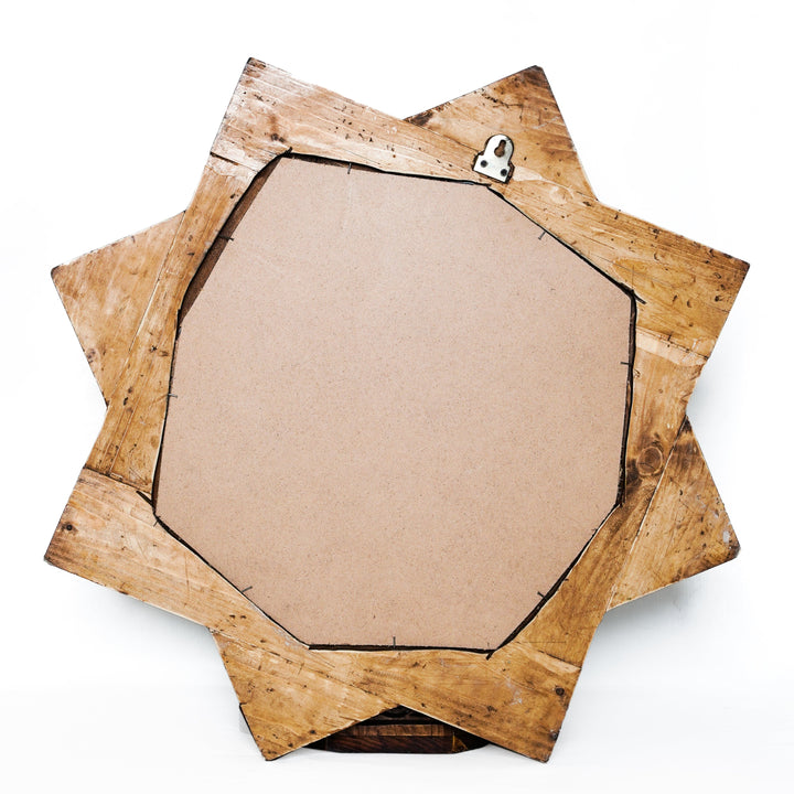 Hand Engraved Wood Mirror With Hand Painting