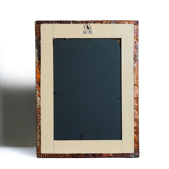 Hand Beaten Copper Mirror 12x16 CM