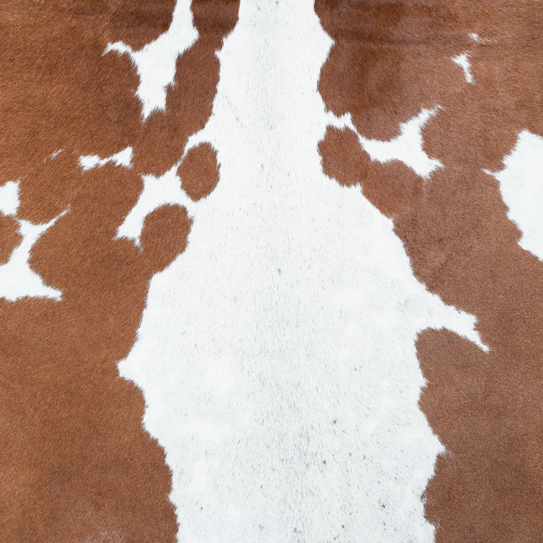 White&Brown Cow Hide 5.5X6 FT