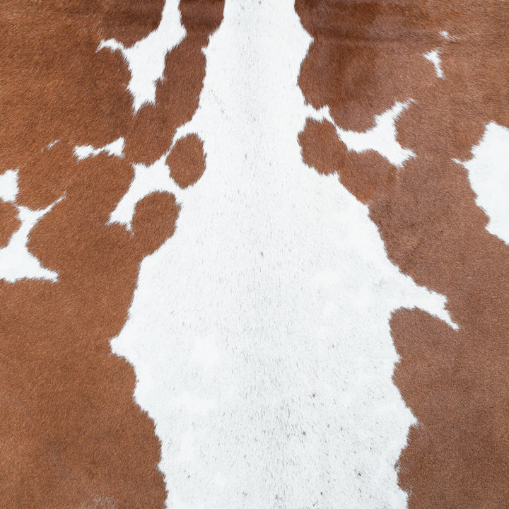 White&Brown Cow Hide 5.5X6 FT