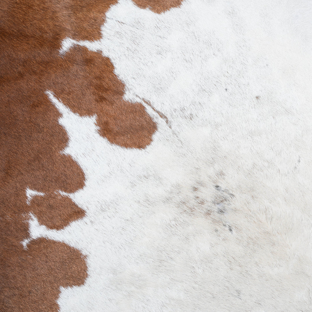 White&Brown Cow Hide 5.5X6 FT