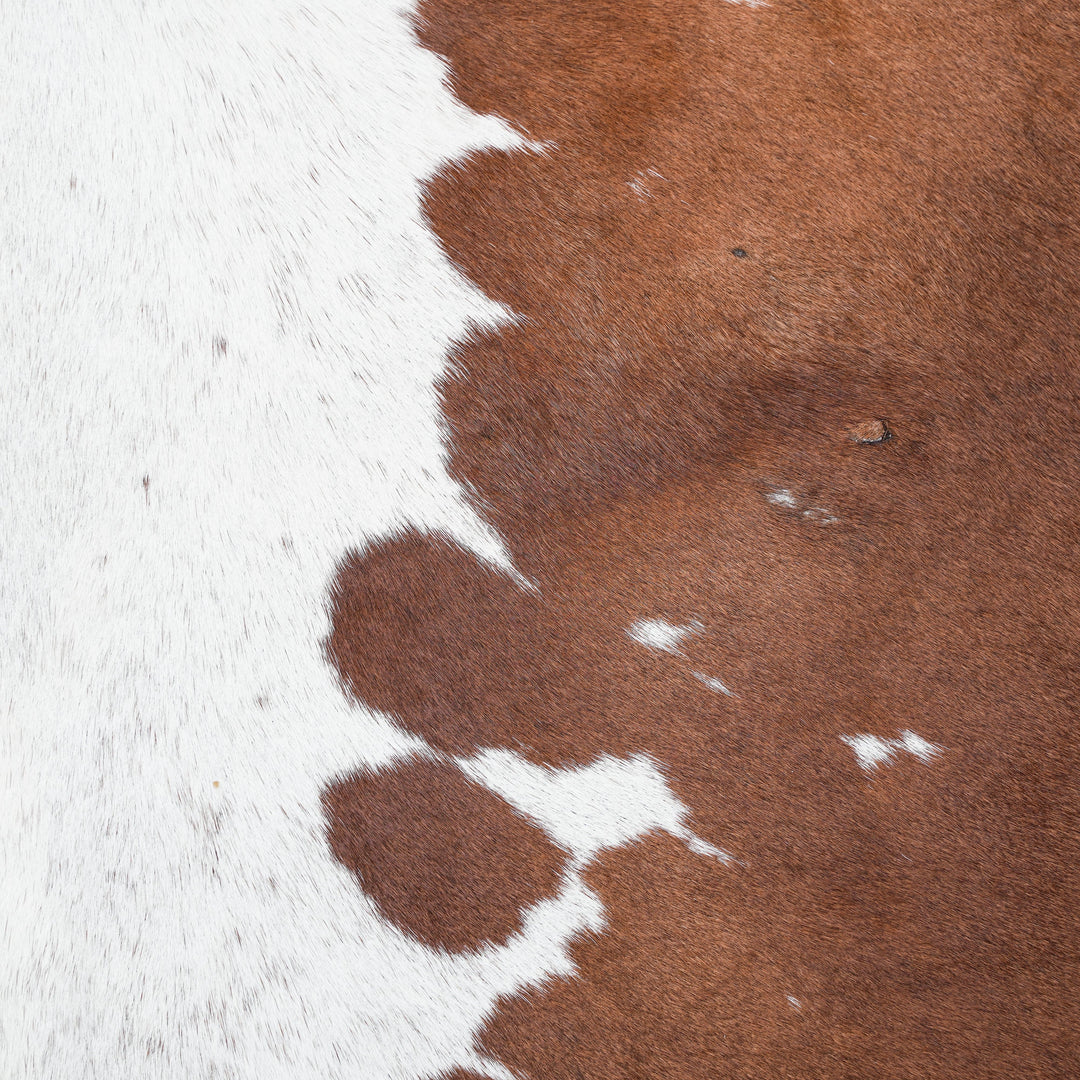 White&Brown Cow Hide 5.5X6 FT