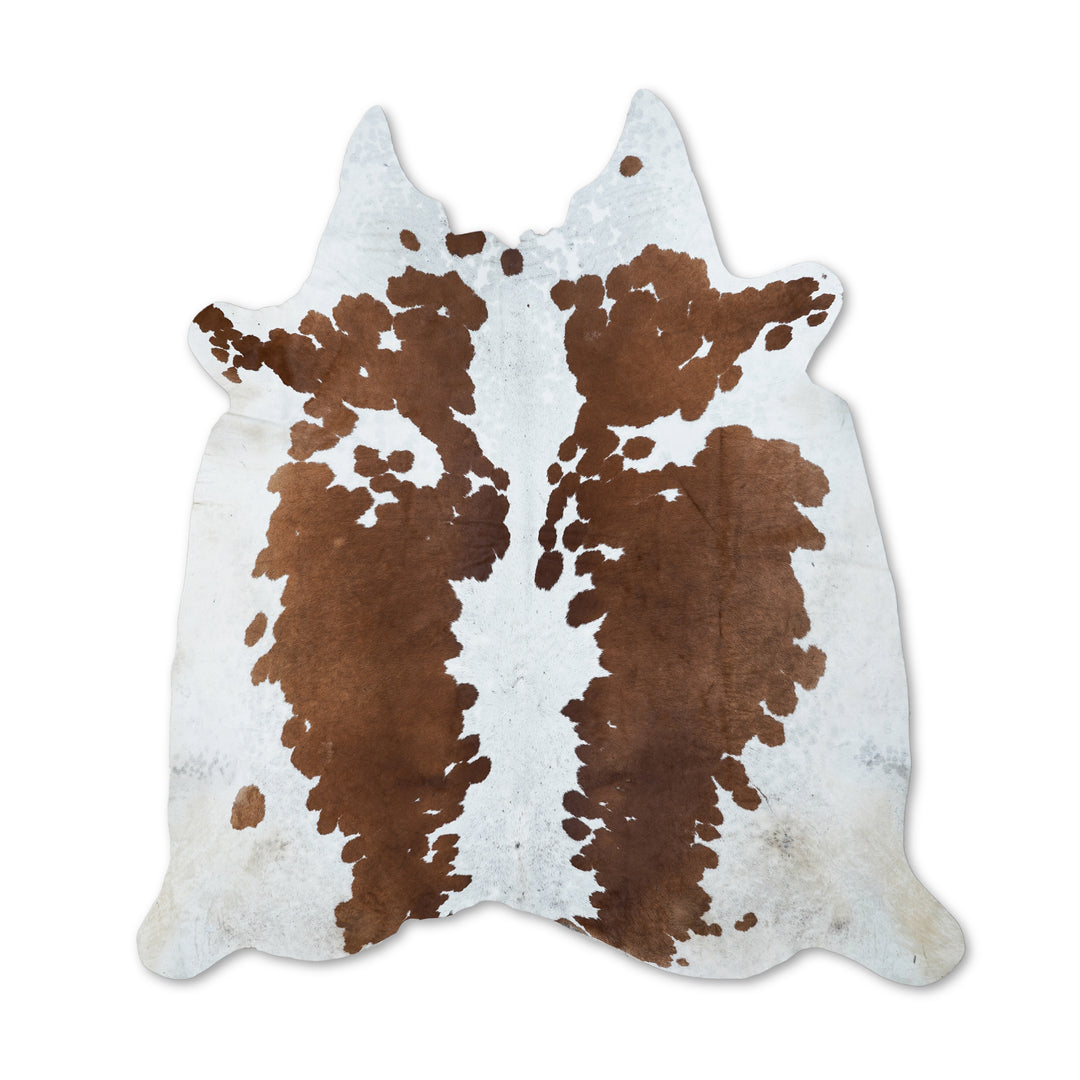 White&Brown Cow Hide 5.5X6 FT