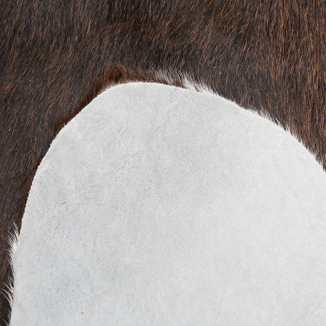 White&Brown Cow Hide 5.5X6 FT