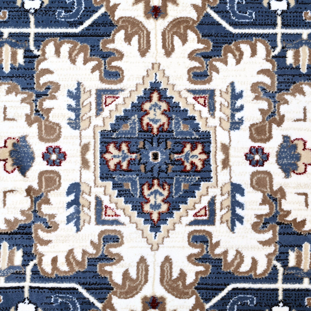 Blue & Off White Turkish Rug 8X11 Ft