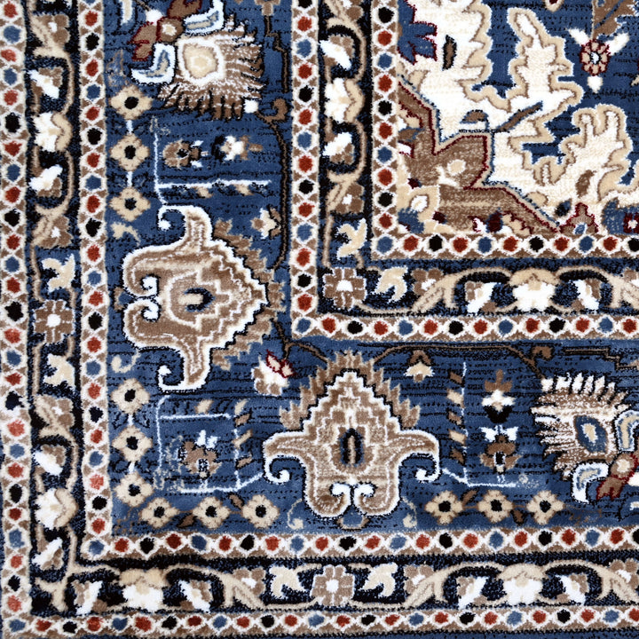 Blue & Off White Turkish Rug 8X11 Ft
