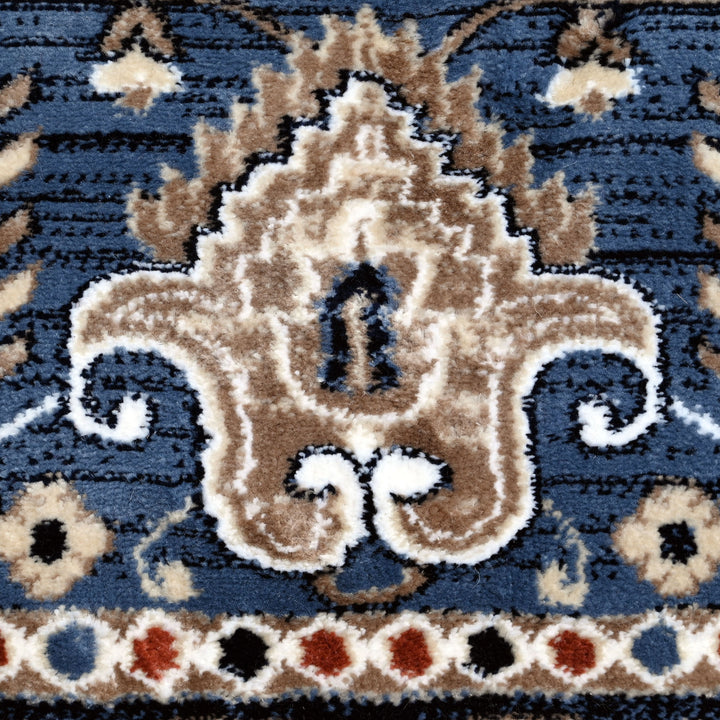 Blue & Off White Turkish Rug 8X11 Ft