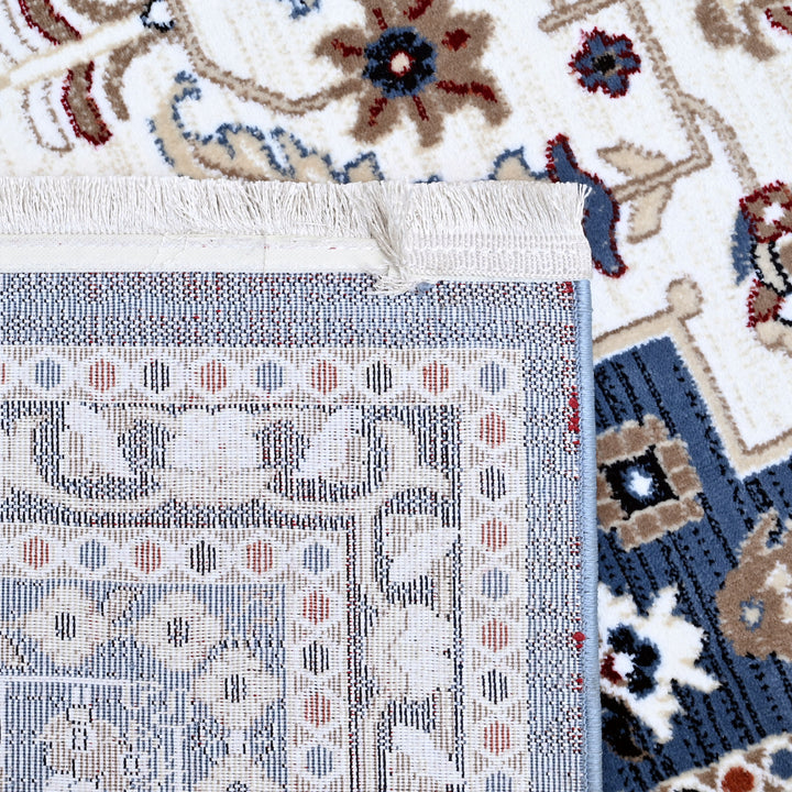 Blue & Off White Turkish Rug 8X11 Ft