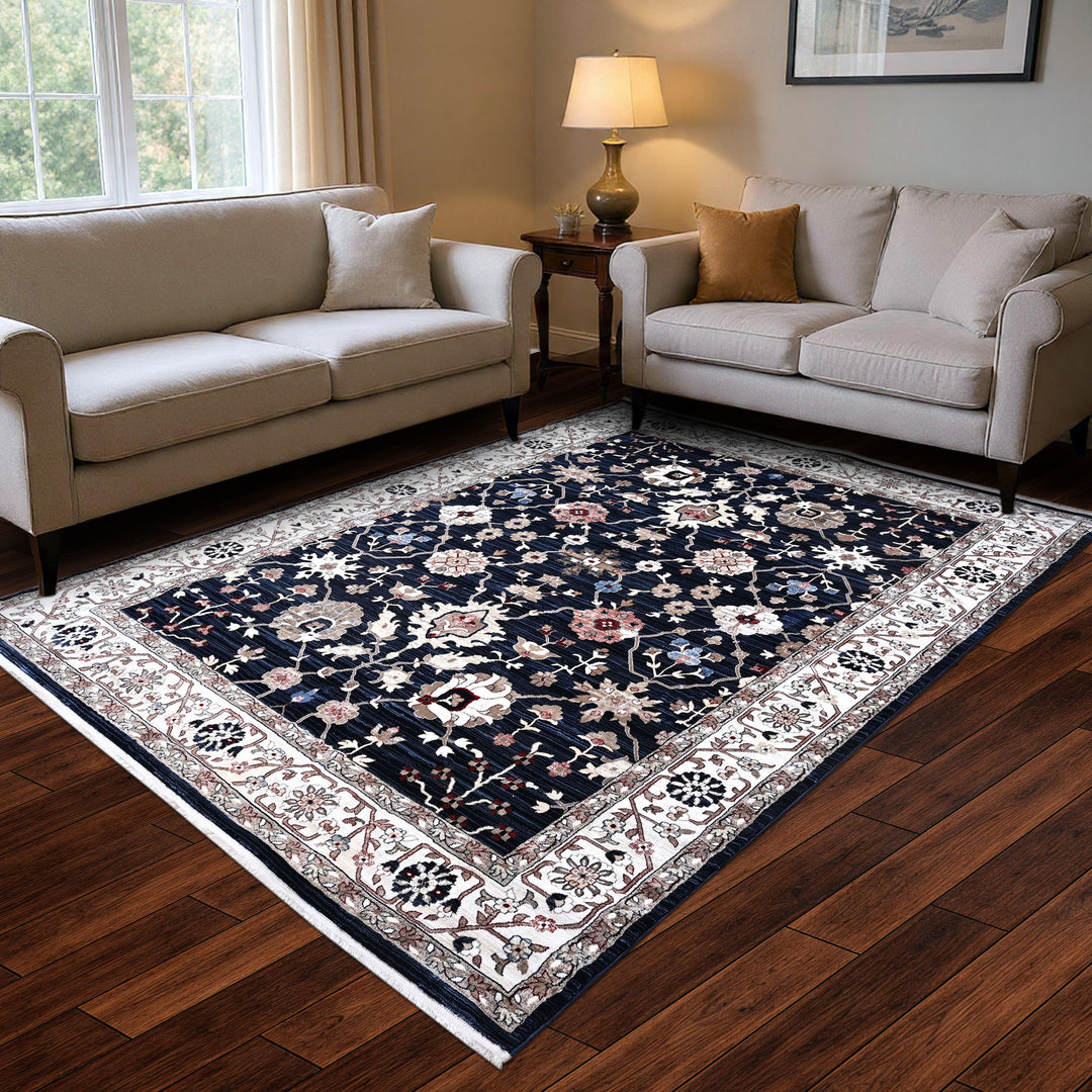 Blue & Brown Turkish Rug 8X11 Ft