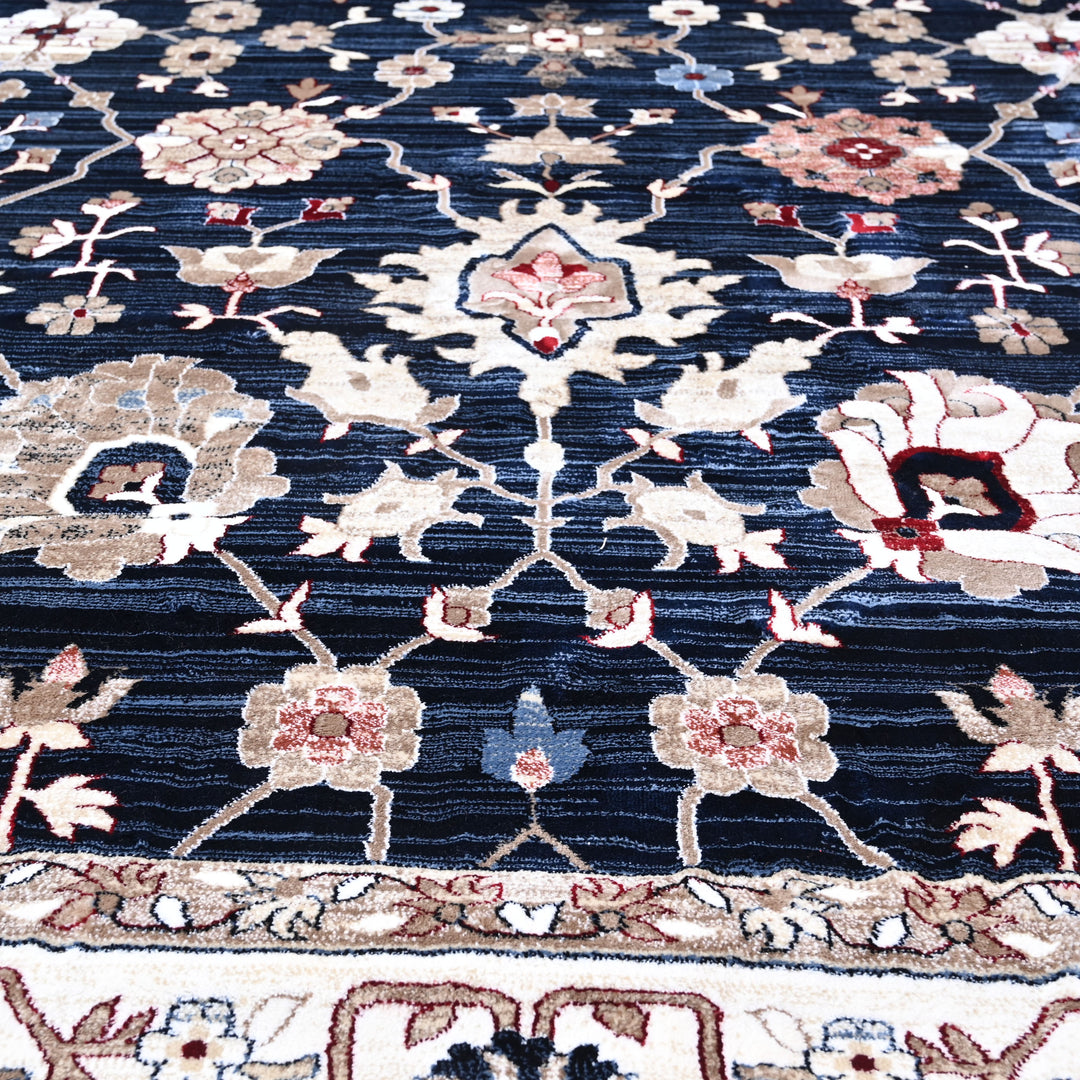 Blue & Brown Turkish Rug 8X11 Ft