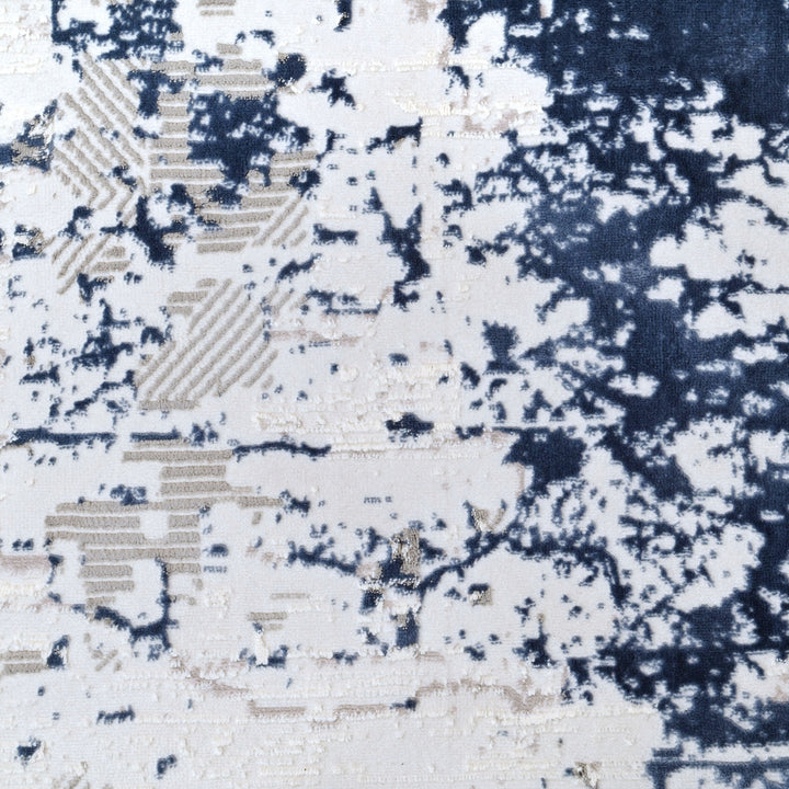 Off White & Blue Splash Turkish Rug 8X11 FT