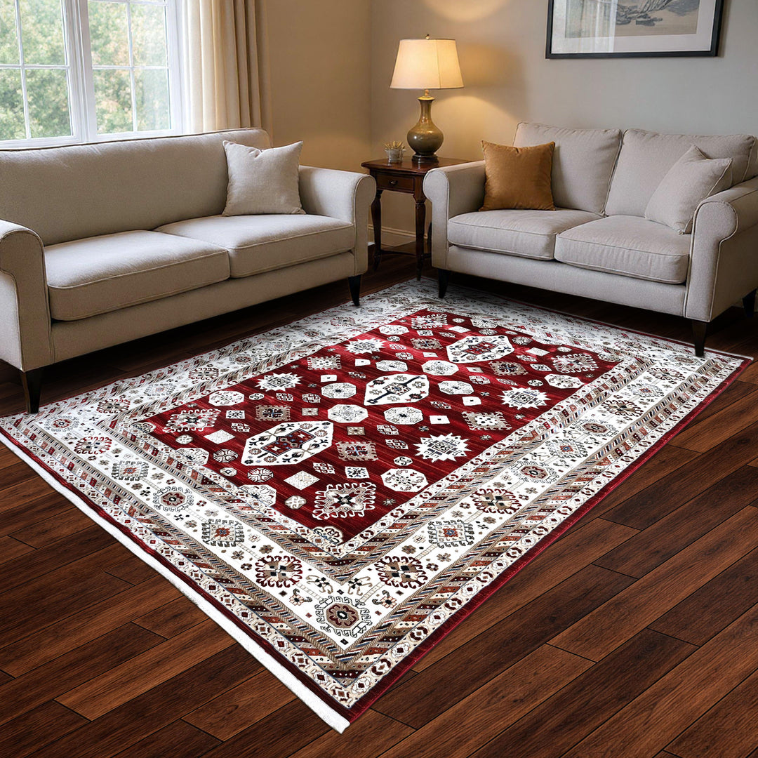 Deep Maroon Floring Turkish Rug 8X11 FT